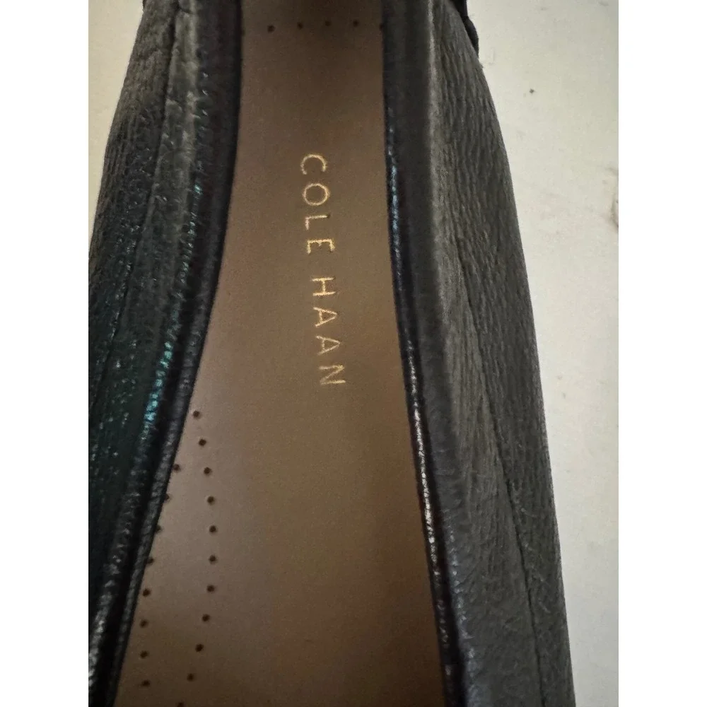 Cole Haan Women Black Evelyn Driving Leather Loafers ‎ Size 9B NWOT